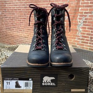 SOREL Conquest Wedge, Worn One Time, Size 11, Excellent Condition, Black/Gray❣️